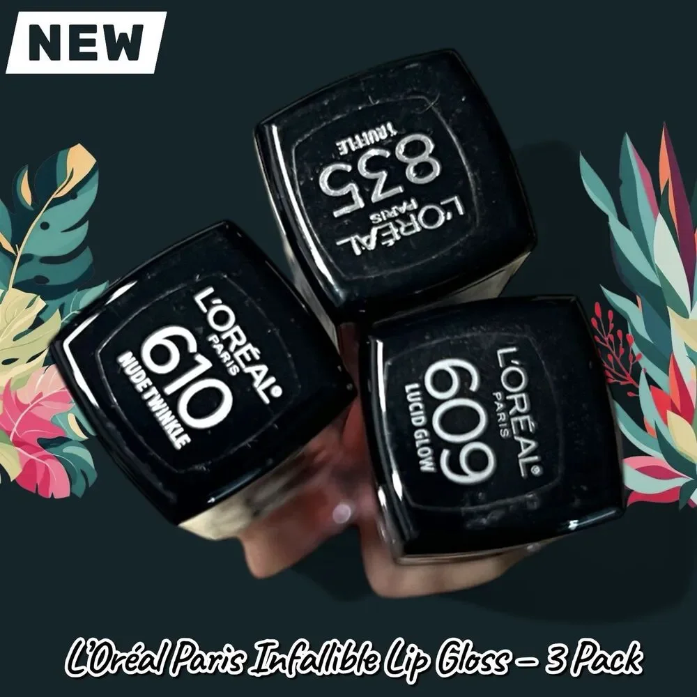 L’Oréal Paris Infallible Plump Pro Gloss – 3-Piece Set (NWT, Full Size)